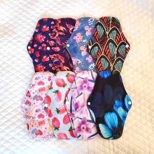 8 M - Reusable Menstrual Pads - Absorbent Bamboo Charcoal
